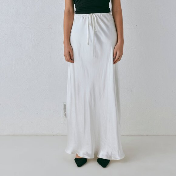 Lyla Satin Maxi Skirt White AUS 16 XL - Picture 1 of 2